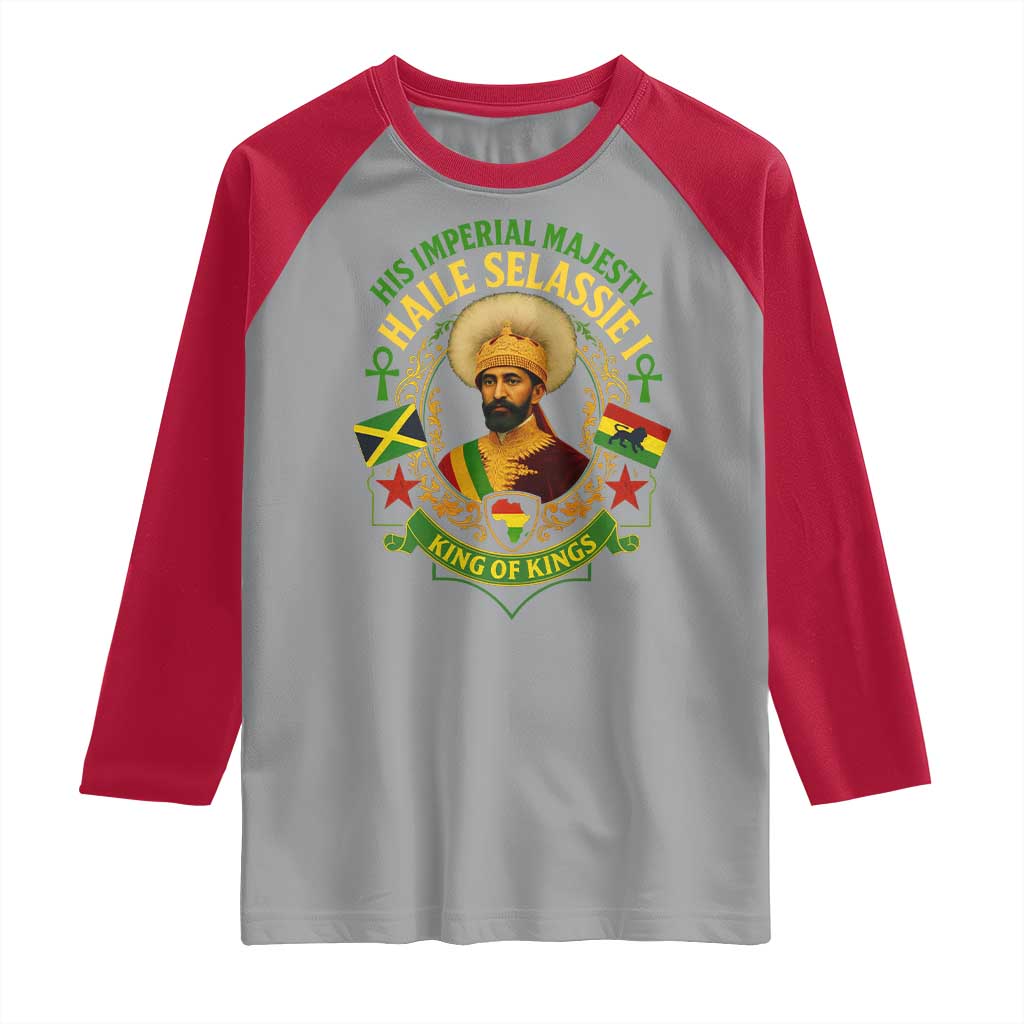Haile Selassie Raglan Shirt King Of Kings His Imperial Majesty Rastafari Flag - Wonder Print Shop