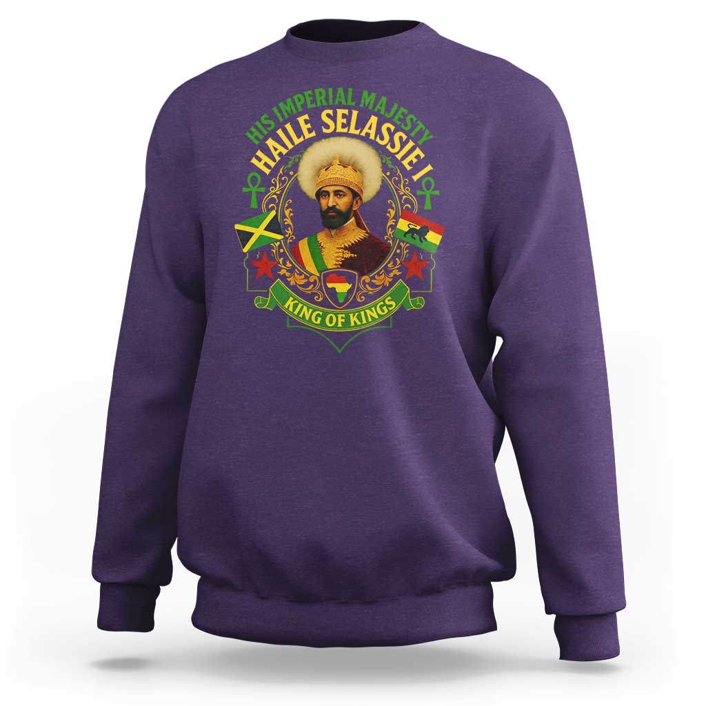 Haile Selassie Sweatshirt King Of Kings His Imperial Majesty Rastafari Flag - Wonder Print Shop