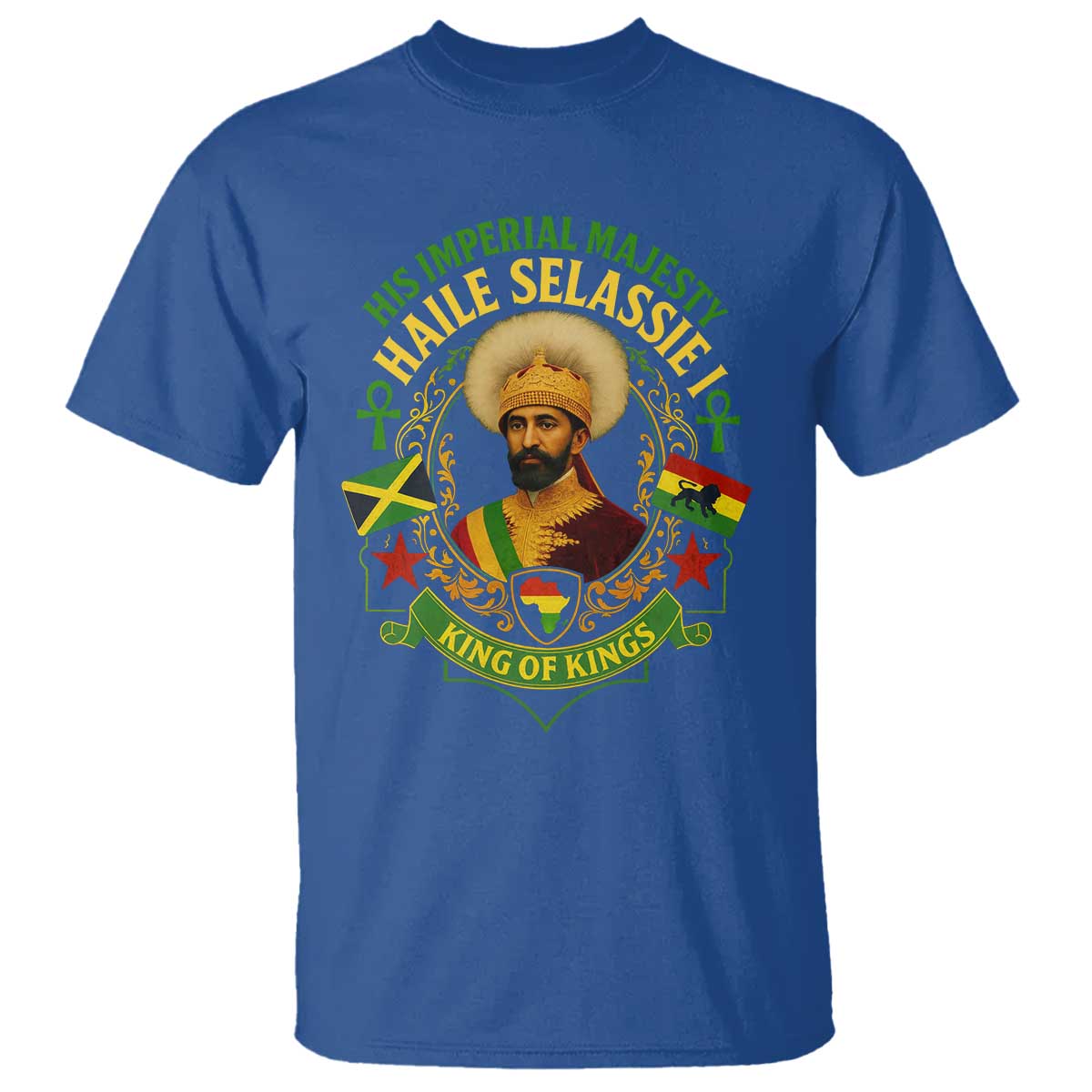 Haile Selassie T Shirt King Of Kings His Imperial Majesty Rastafari Flag - Wonder Print Shop