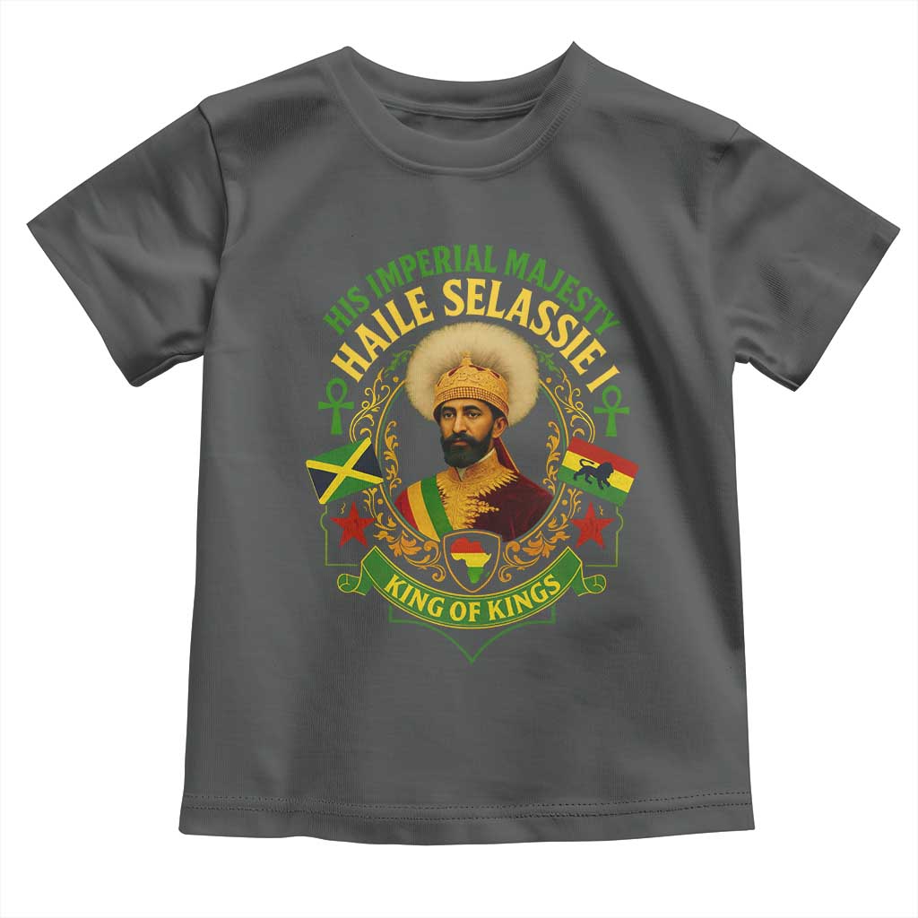 Haile Selassie Toddler T Shirt King Of Kings His Imperial Majesty Rastafari Flag - Wonder Print Shop