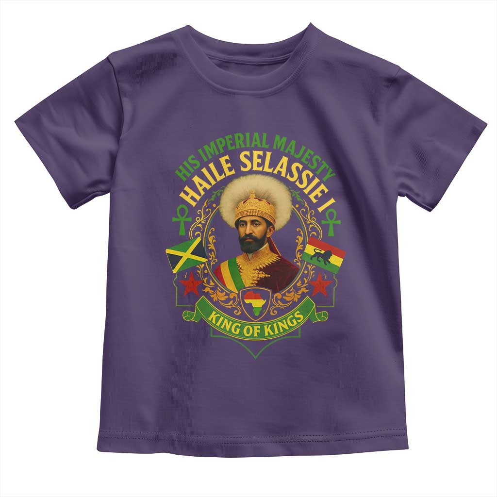Haile Selassie Toddler T Shirt King Of Kings His Imperial Majesty Rastafari Flag - Wonder Print Shop