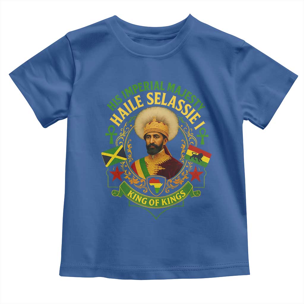 Haile Selassie Toddler T Shirt King Of Kings His Imperial Majesty Rastafari Flag - Wonder Print Shop