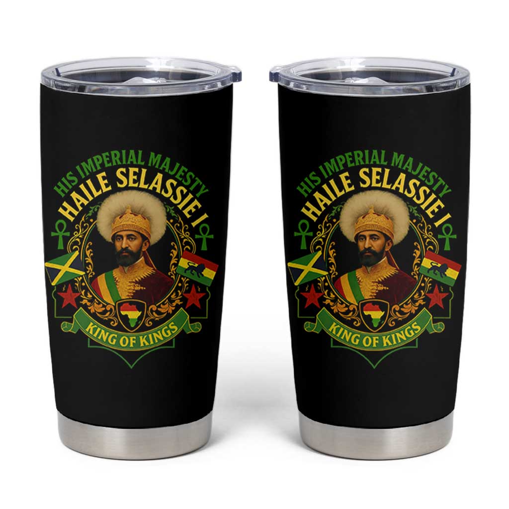 Haile Selassie Tumbler Cup King Of Kings His Imperial Majesty Rastafari Flag - Wonder Print Shop