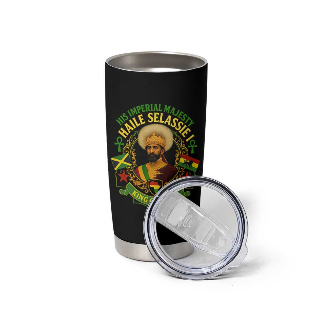 Haile Selassie Tumbler Cup King Of Kings His Imperial Majesty Rastafari Flag - Wonder Print Shop