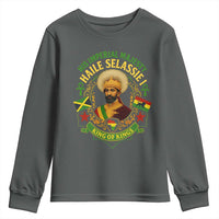 Haile Selassie Youth Sweatshirt King Of Kings His Imperial Majesty Rastafari Flag - Wonder Print Shop