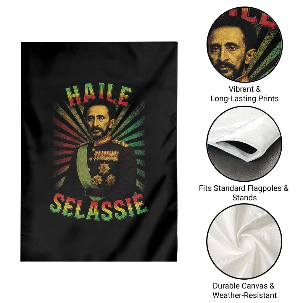 Emperor Haile Selassie Garden Flag Ras Tafari His Imperial Majesty Jamaican - Wonder Print Shop