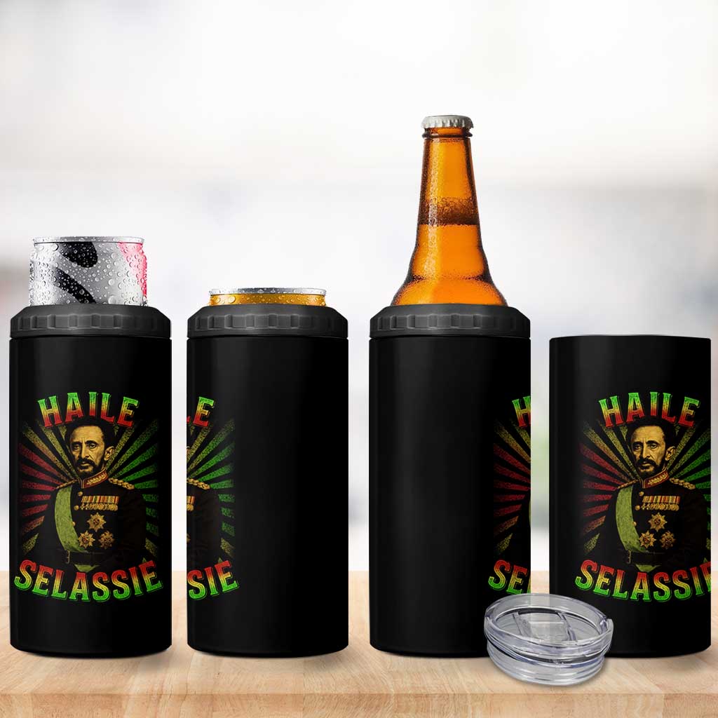 Emperor Haile Selassie 4 in 1 Can Cooler Tumbler Ras Tafari His Imperial Majesty Jamaican - Wonder Print Shop