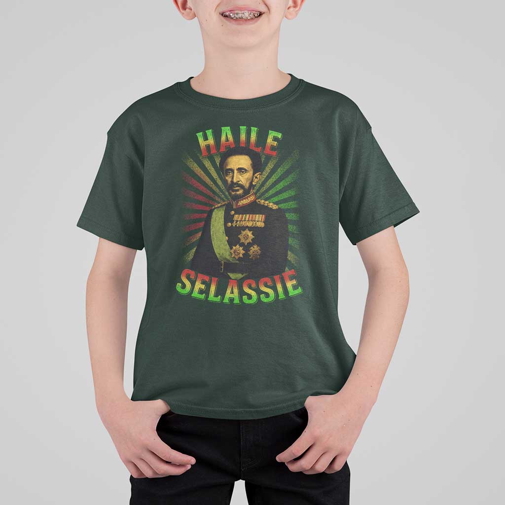 Emperor Haile Selassie T Shirt For Kid Ras Tafari His Imperial Majesty Jamaican - Wonder Print Shop