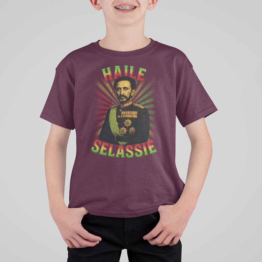 Emperor Haile Selassie T Shirt For Kid Ras Tafari His Imperial Majesty Jamaican - Wonder Print Shop