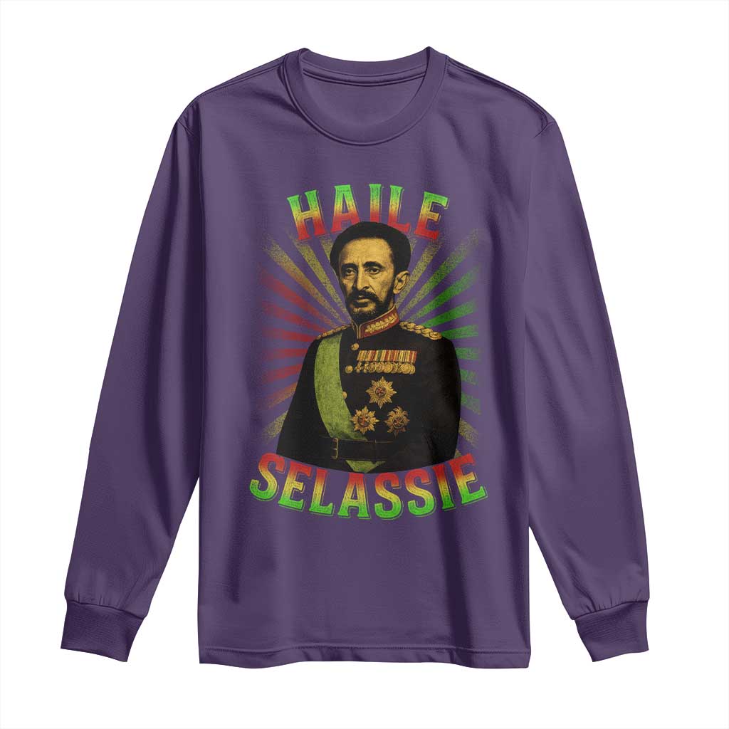 Emperor Haile Selassie Long Sleeve Shirt Ras Tafari His Imperial Majesty Jamaican - Wonder Print Shop