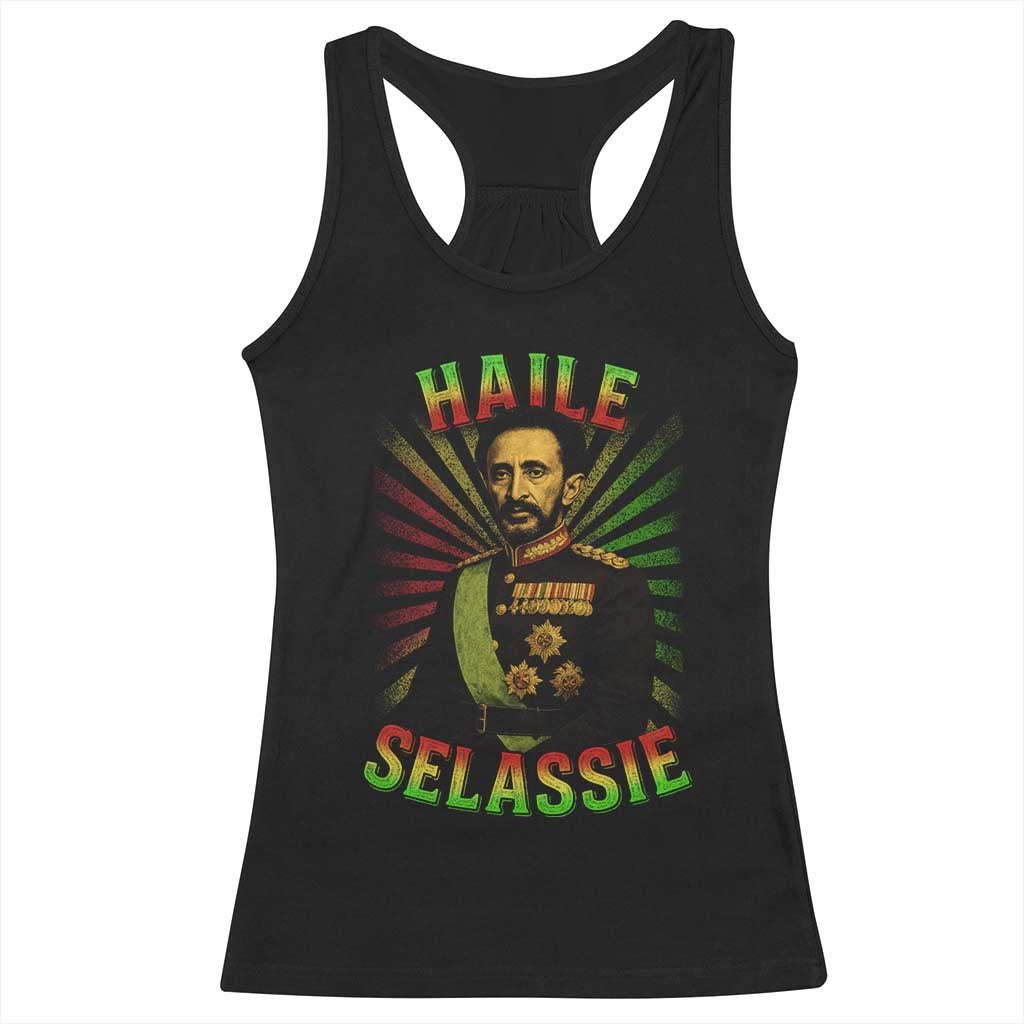 Emperor Haile Selassie Racerback Tank Top Ras Tafari His Imperial Majesty Jamaican - Wonder Print Shop