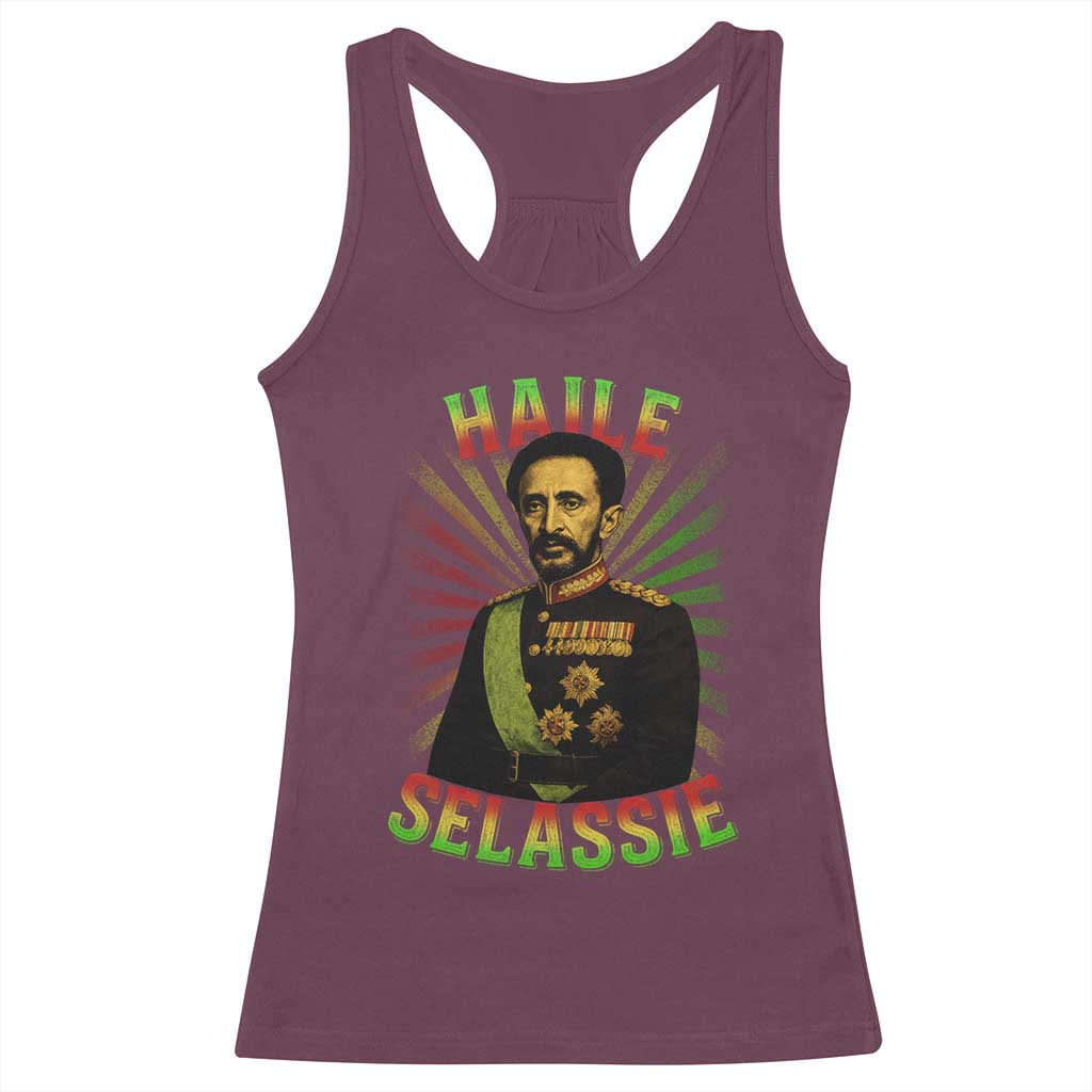 Emperor Haile Selassie Racerback Tank Top Ras Tafari His Imperial Majesty Jamaican - Wonder Print Shop