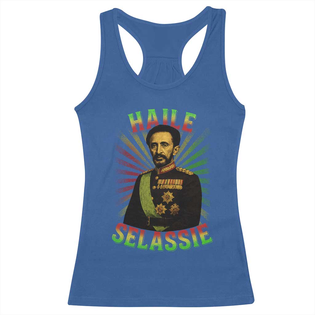 Emperor Haile Selassie Racerback Tank Top Ras Tafari His Imperial Majesty Jamaican - Wonder Print Shop