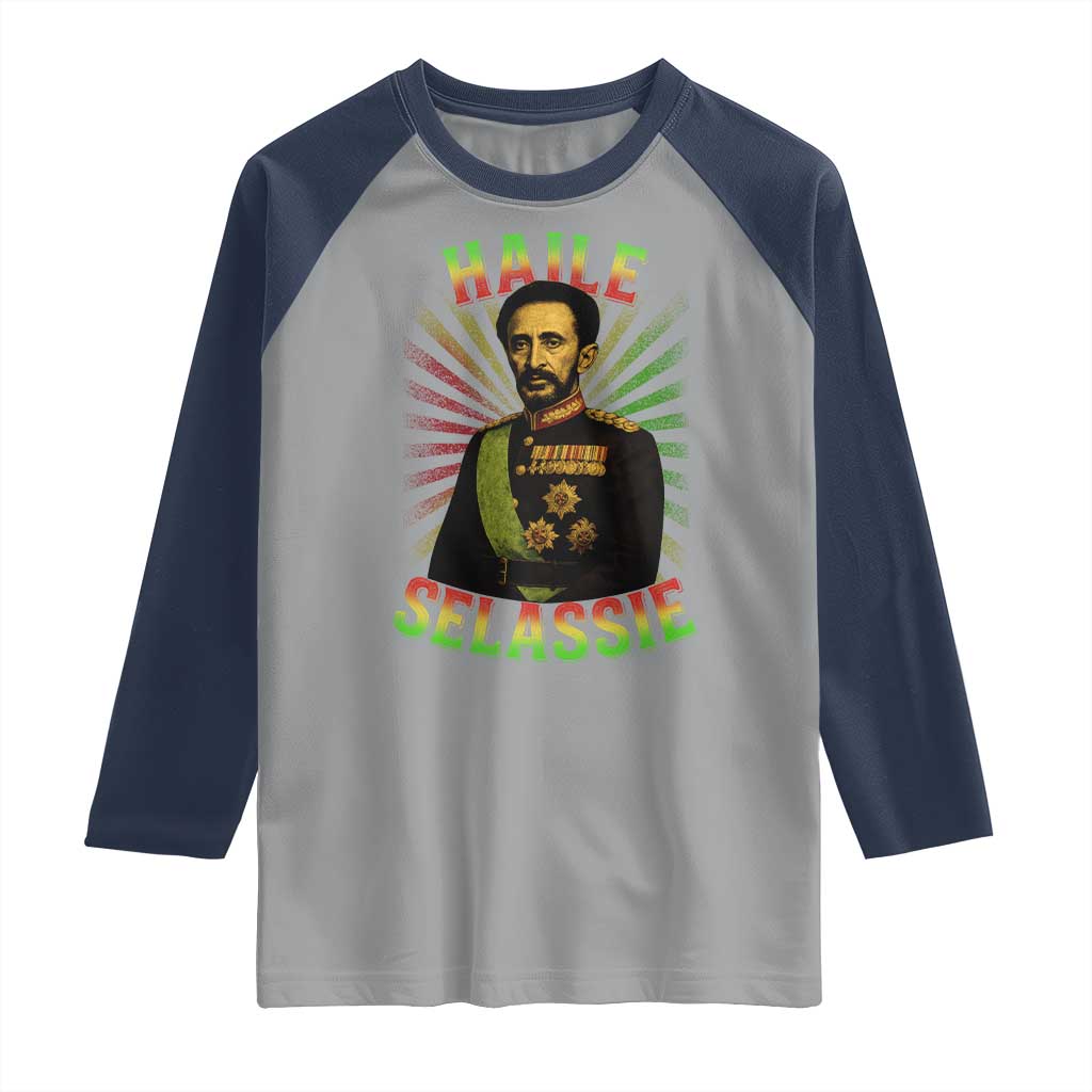 Emperor Haile Selassie Raglan Shirt Ras Tafari His Imperial Majesty Jamaican - Wonder Print Shop