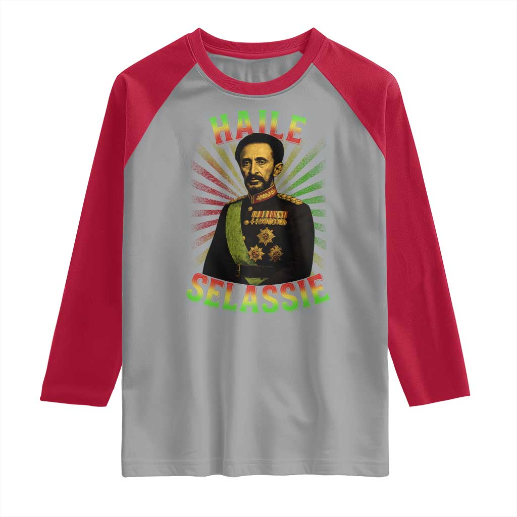 Emperor Haile Selassie Raglan Shirt Ras Tafari His Imperial Majesty Jamaican - Wonder Print Shop