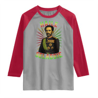 Emperor Haile Selassie Raglan Shirt Ras Tafari His Imperial Majesty Jamaican - Wonder Print Shop