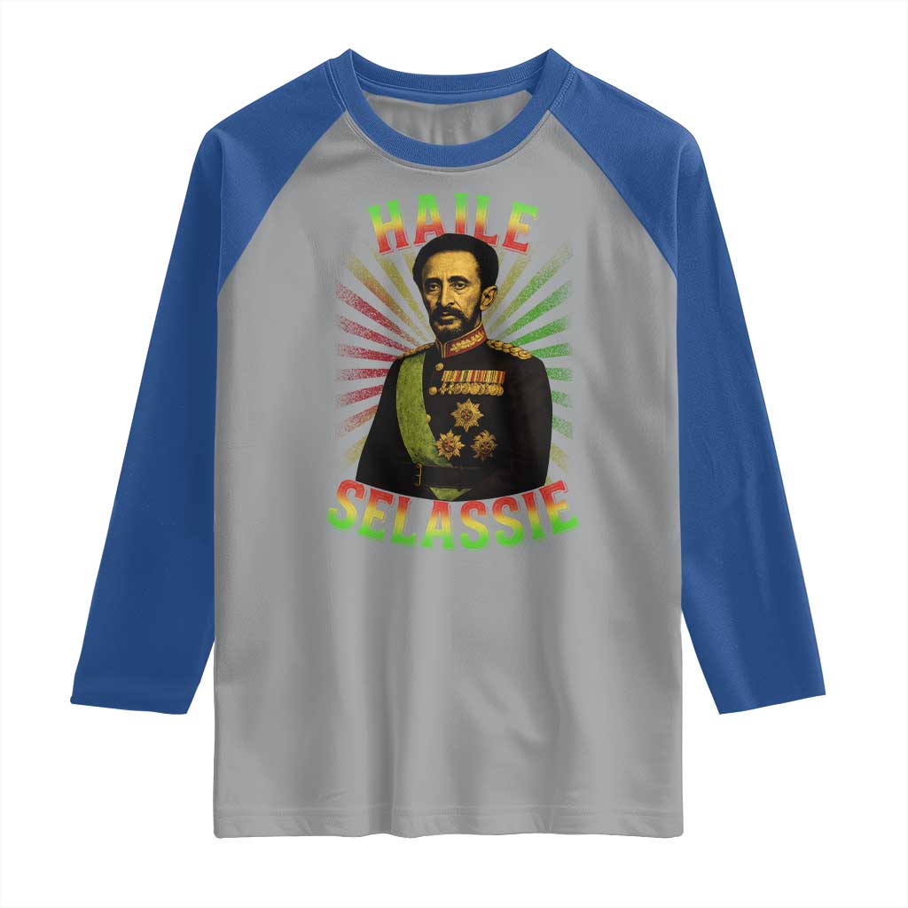 Emperor Haile Selassie Raglan Shirt Ras Tafari His Imperial Majesty Jamaican - Wonder Print Shop