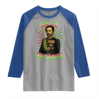 Emperor Haile Selassie Raglan Shirt Ras Tafari His Imperial Majesty Jamaican - Wonder Print Shop