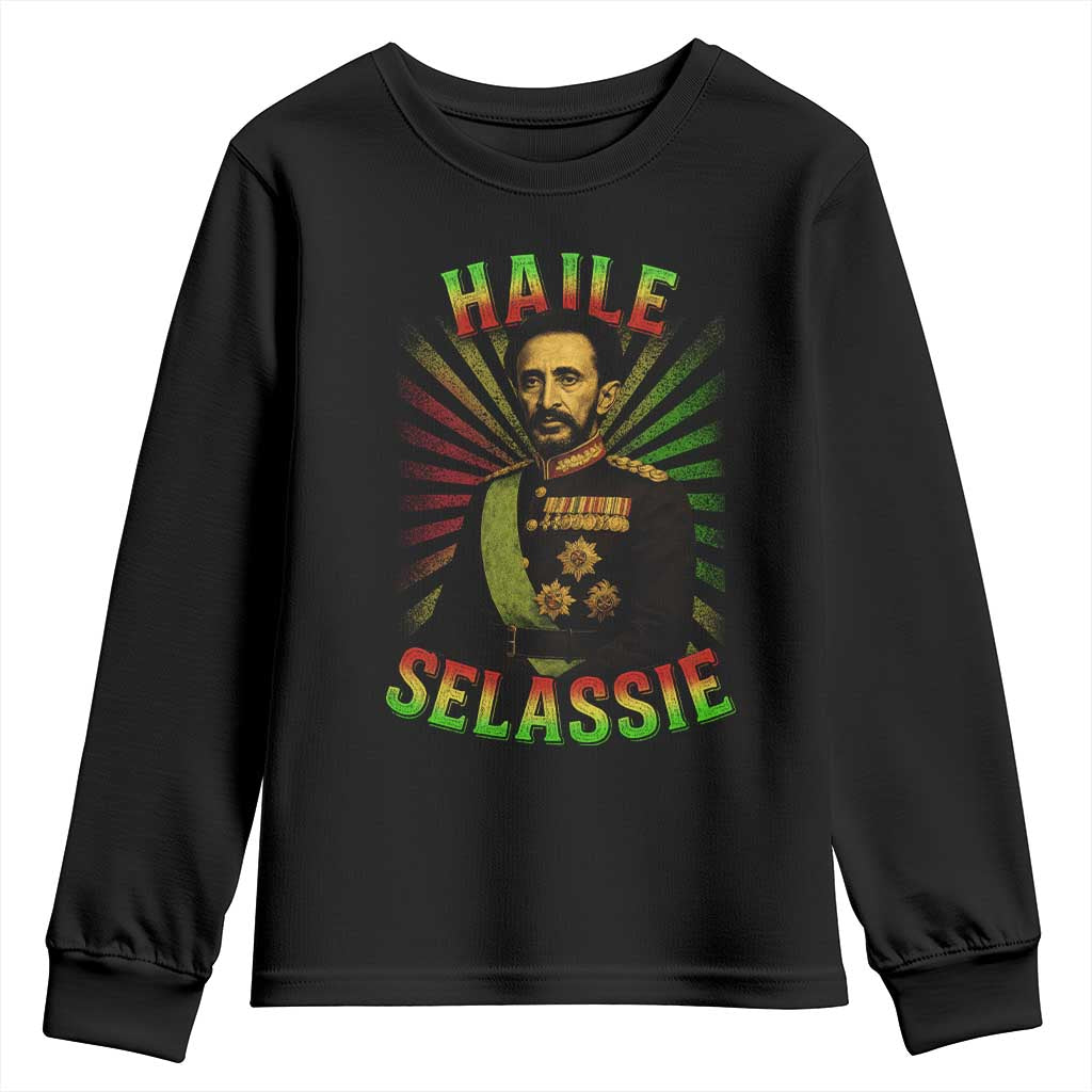 Emperor Haile Selassie Youth Sweatshirt Ras Tafari His Imperial Majesty Jamaican - Wonder Print Shop