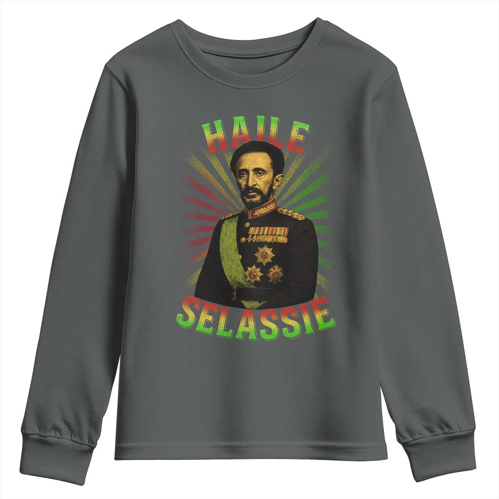 Emperor Haile Selassie Youth Sweatshirt Ras Tafari His Imperial Majesty Jamaican - Wonder Print Shop