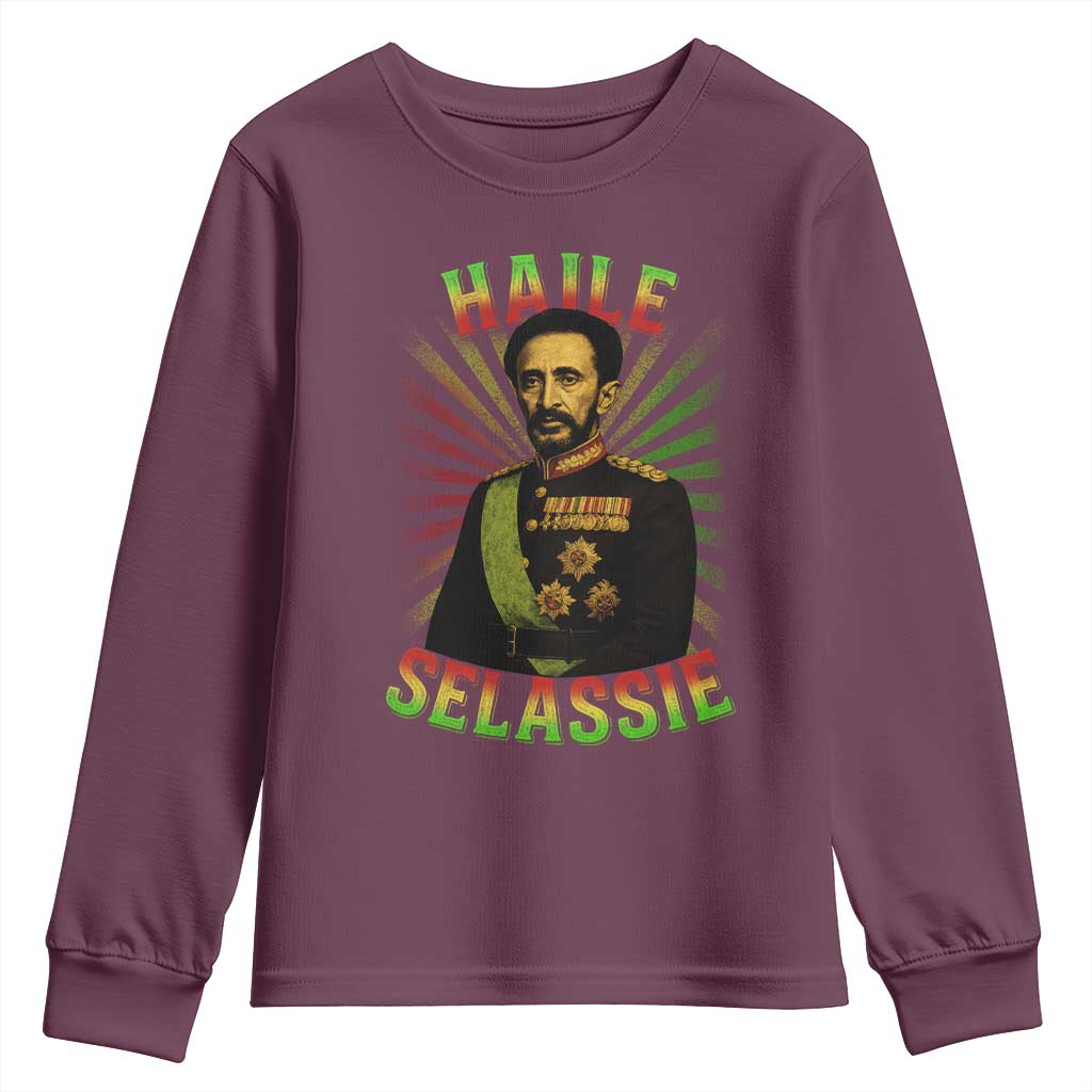 Emperor Haile Selassie Youth Sweatshirt Ras Tafari His Imperial Majesty Jamaican - Wonder Print Shop