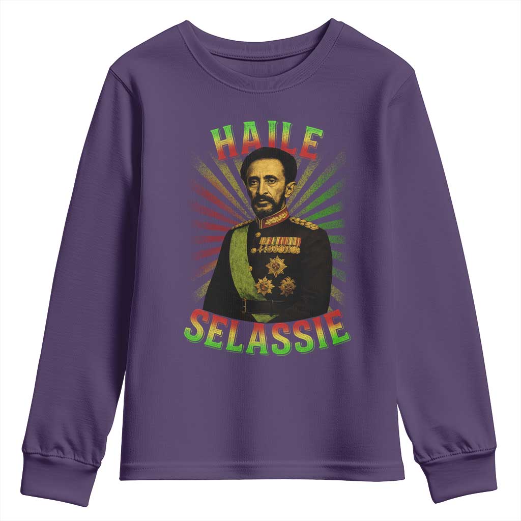 Emperor Haile Selassie Youth Sweatshirt Ras Tafari His Imperial Majesty Jamaican - Wonder Print Shop