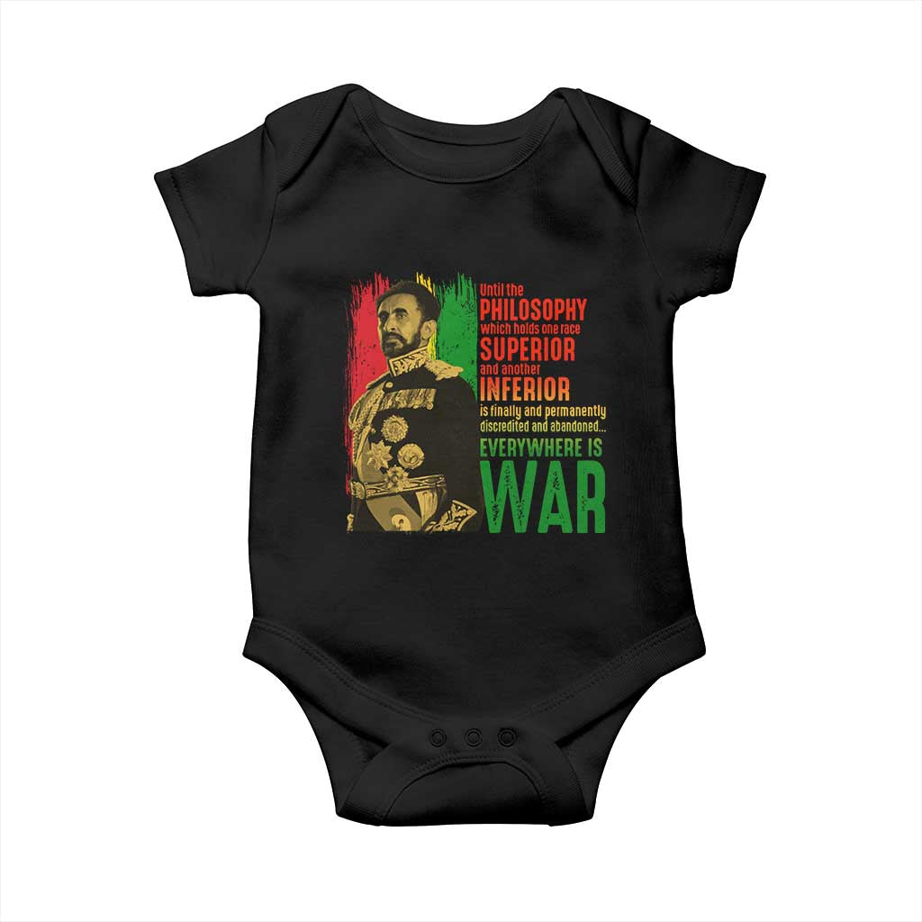 Haile Selassie Quotes Baby Onesie Until The Philosophy Which Holds One Race Speech War - Wonder Print Shop