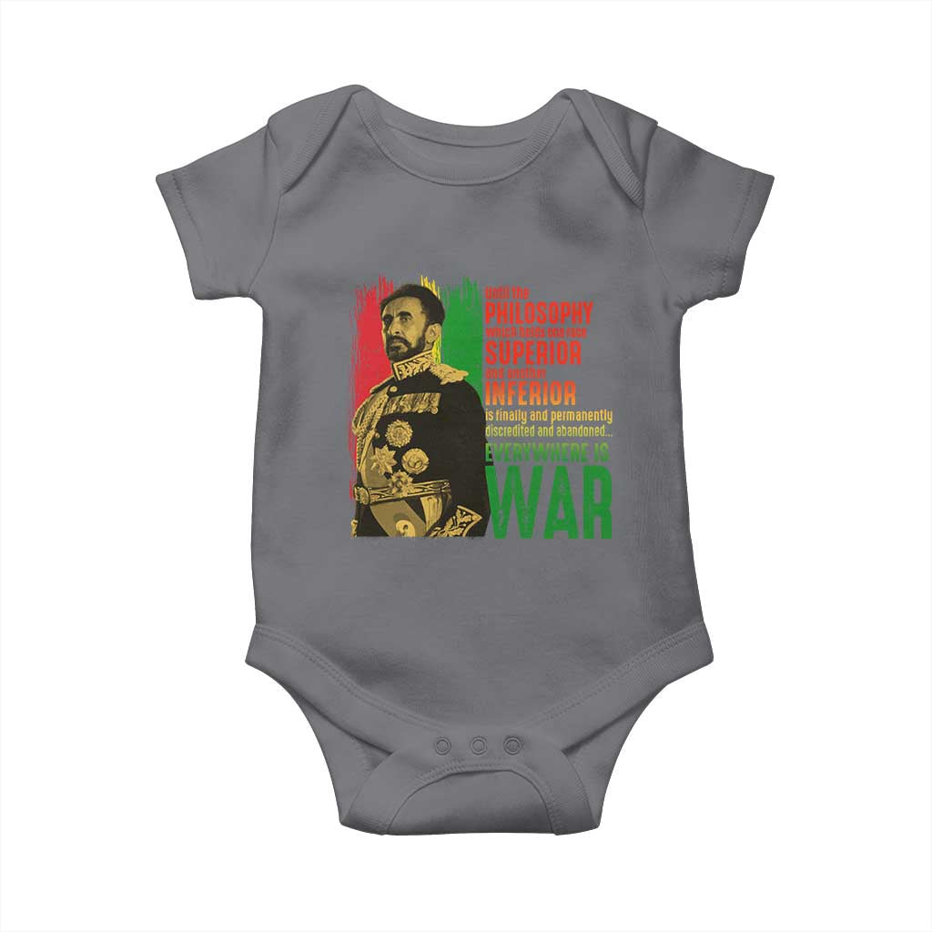 Haile Selassie Quotes Baby Onesie Until The Philosophy Which Holds One Race Speech War - Wonder Print Shop