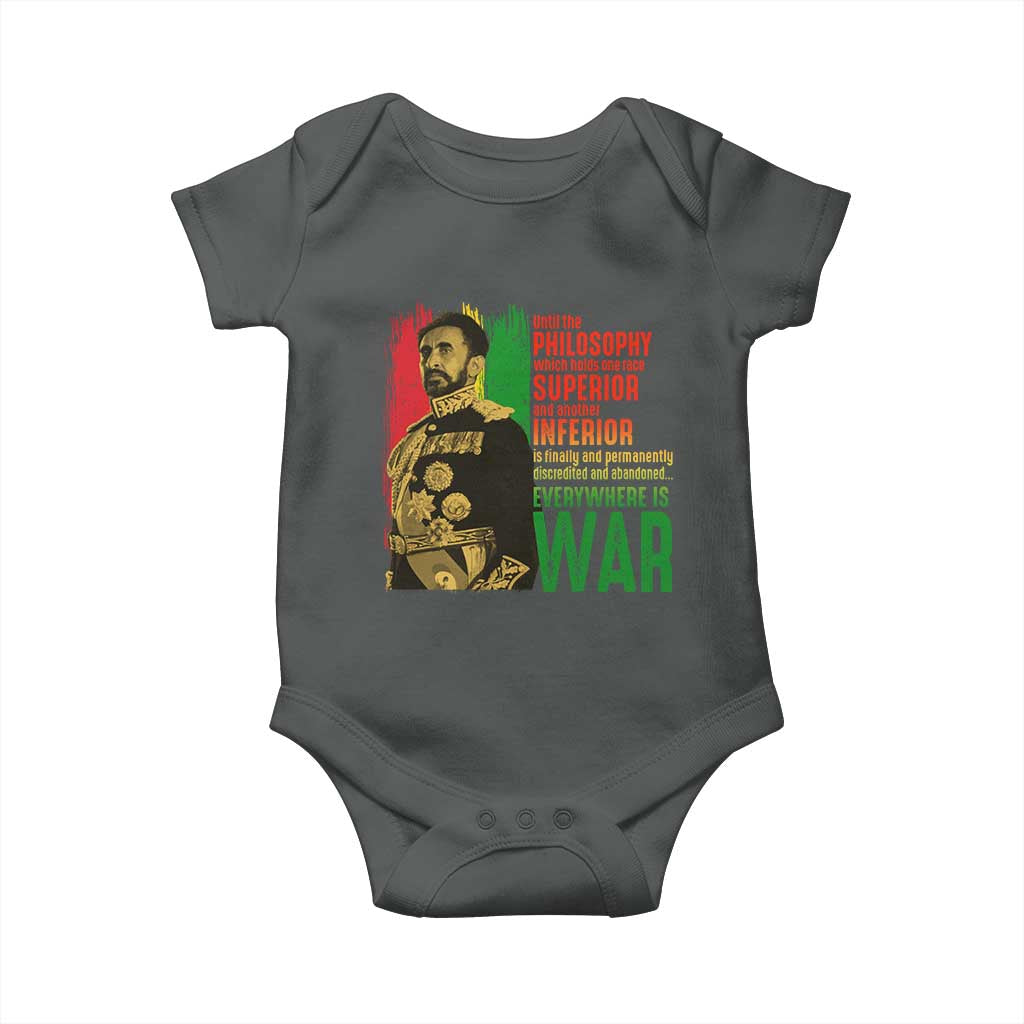 Haile Selassie Quotes Baby Onesie Until The Philosophy Which Holds One Race Speech War - Wonder Print Shop