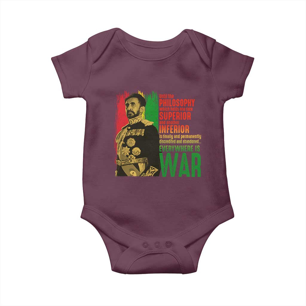Haile Selassie Quotes Baby Onesie Until The Philosophy Which Holds One Race Speech War - Wonder Print Shop