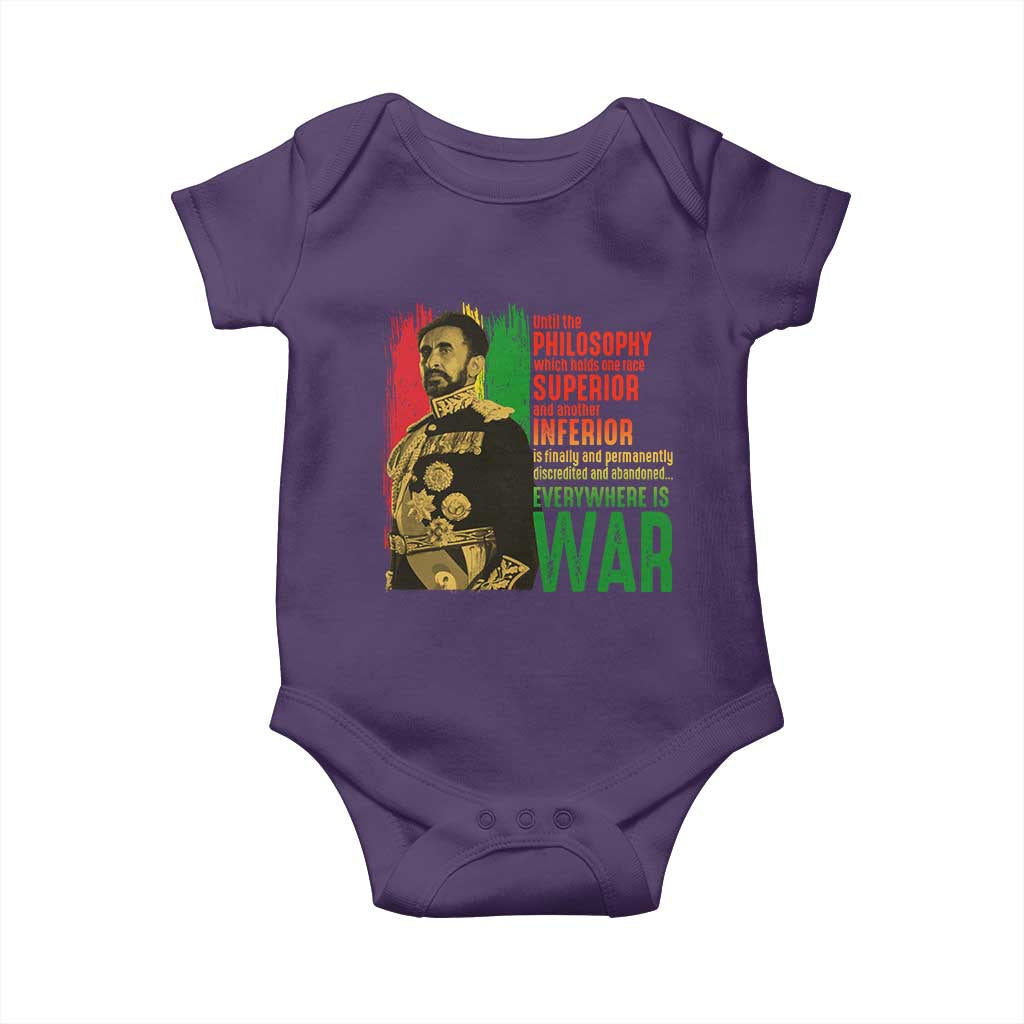 Haile Selassie Quotes Baby Onesie Until The Philosophy Which Holds One Race Speech War - Wonder Print Shop