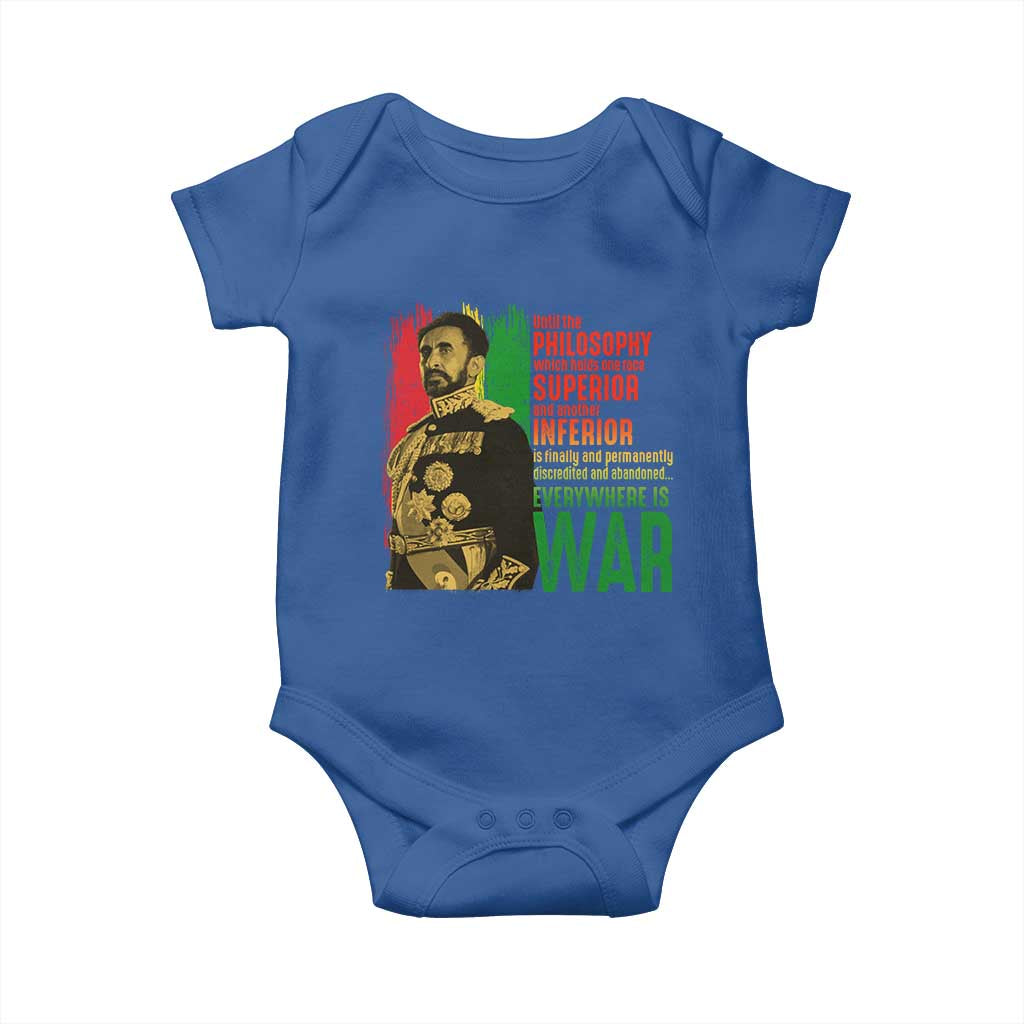 Haile Selassie Quotes Baby Onesie Until The Philosophy Which Holds One Race Speech War - Wonder Print Shop