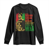 Haile Selassie Quotes Long Sleeve Shirt Until The Philosophy Which Holds One Race Speech War - Wonder Print Shop