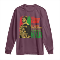 Haile Selassie Quotes Long Sleeve Shirt Until The Philosophy Which Holds One Race Speech War - Wonder Print Shop