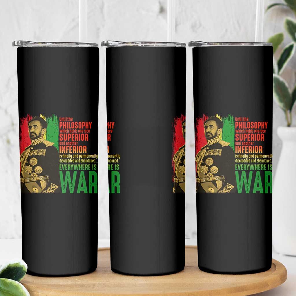 Haile Selassie Quotes Skinny Tumbler Until The Philosophy Which Holds One Race Speech War - Wonder Print Shop