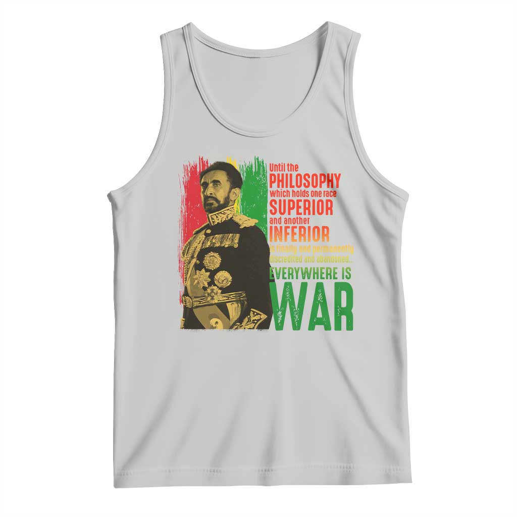 Haile Selassie Quotes Tank Top Until The Philosophy Which Holds One Race Speech War - Wonder Print Shop