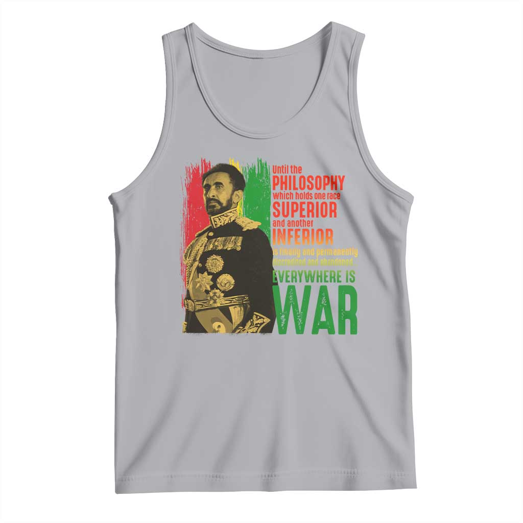 Haile Selassie Quotes Tank Top Until The Philosophy Which Holds One Race Speech War - Wonder Print Shop