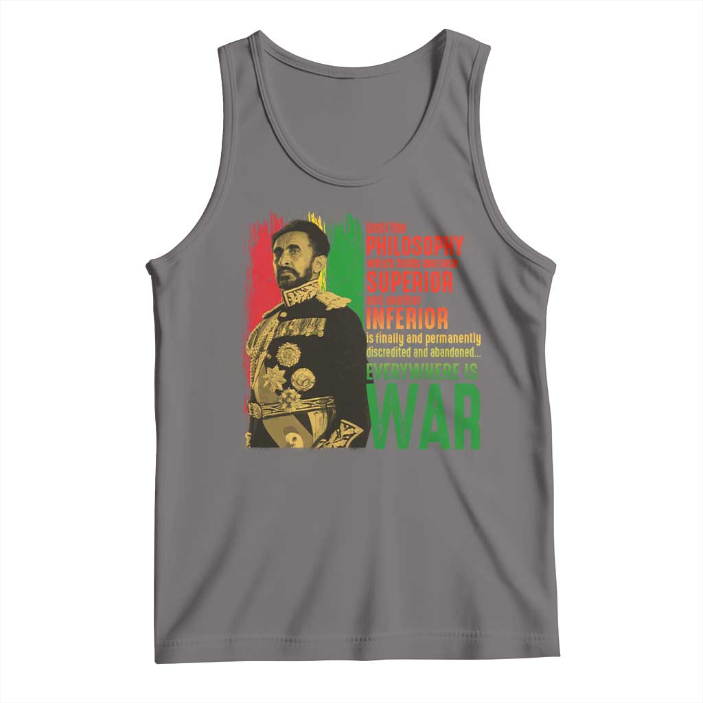 Haile Selassie Quotes Tank Top Until The Philosophy Which Holds One Race Speech War - Wonder Print Shop