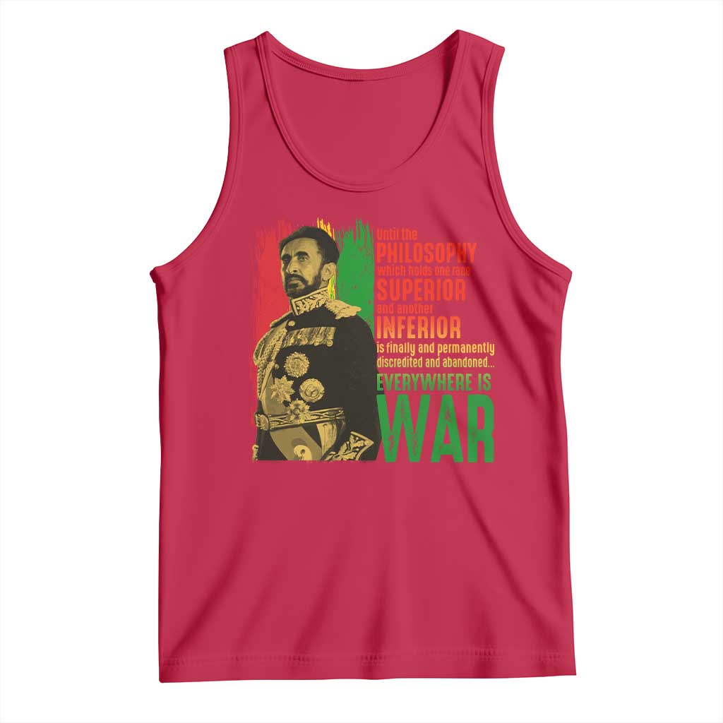 Haile Selassie Quotes Tank Top Until The Philosophy Which Holds One Race Speech War - Wonder Print Shop