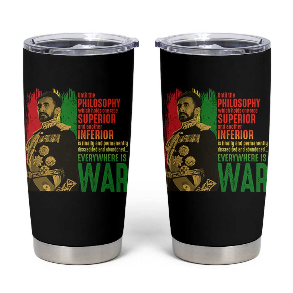 Haile Selassie Quotes Tumbler Cup Until The Philosophy Which Holds One Race Speech War - Wonder Print Shop