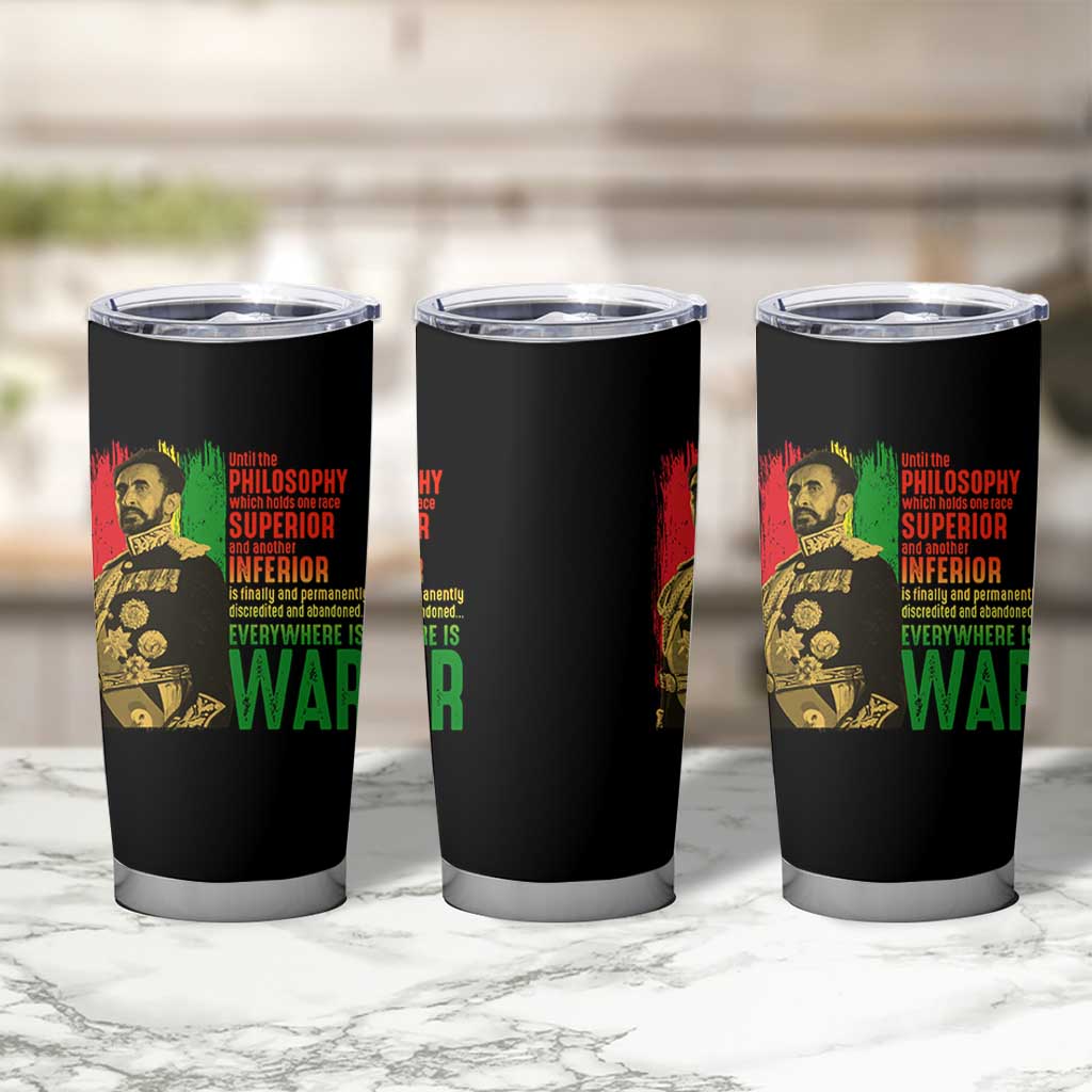 Haile Selassie Quotes Tumbler Cup Until The Philosophy Which Holds One Race Speech War - Wonder Print Shop