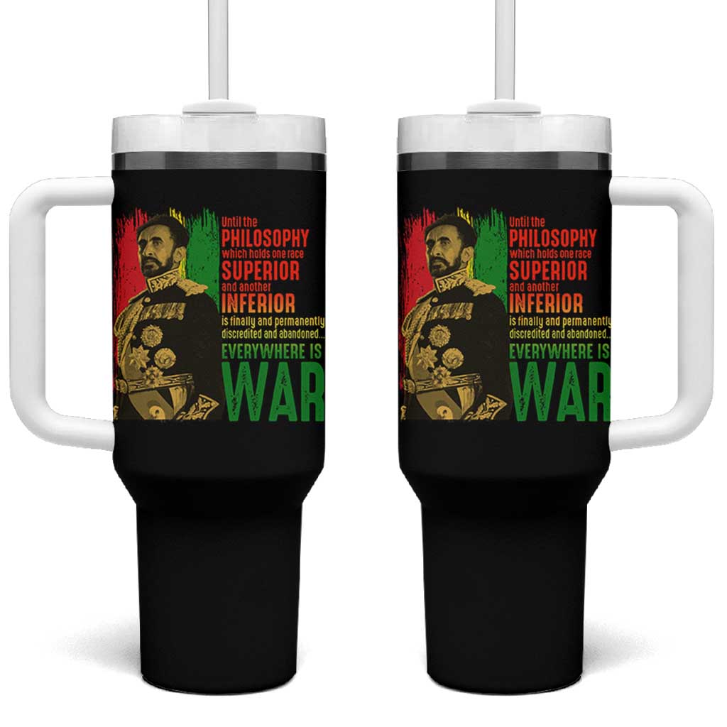 Haile Selassie Quotes Tumbler With Handle Until The Philosophy Which Holds One Race Speech War - Wonder Print Shop