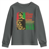 Haile Selassie Quotes Youth Sweatshirt Until The Philosophy Which Holds One Race Speech War - Wonder Print Shop