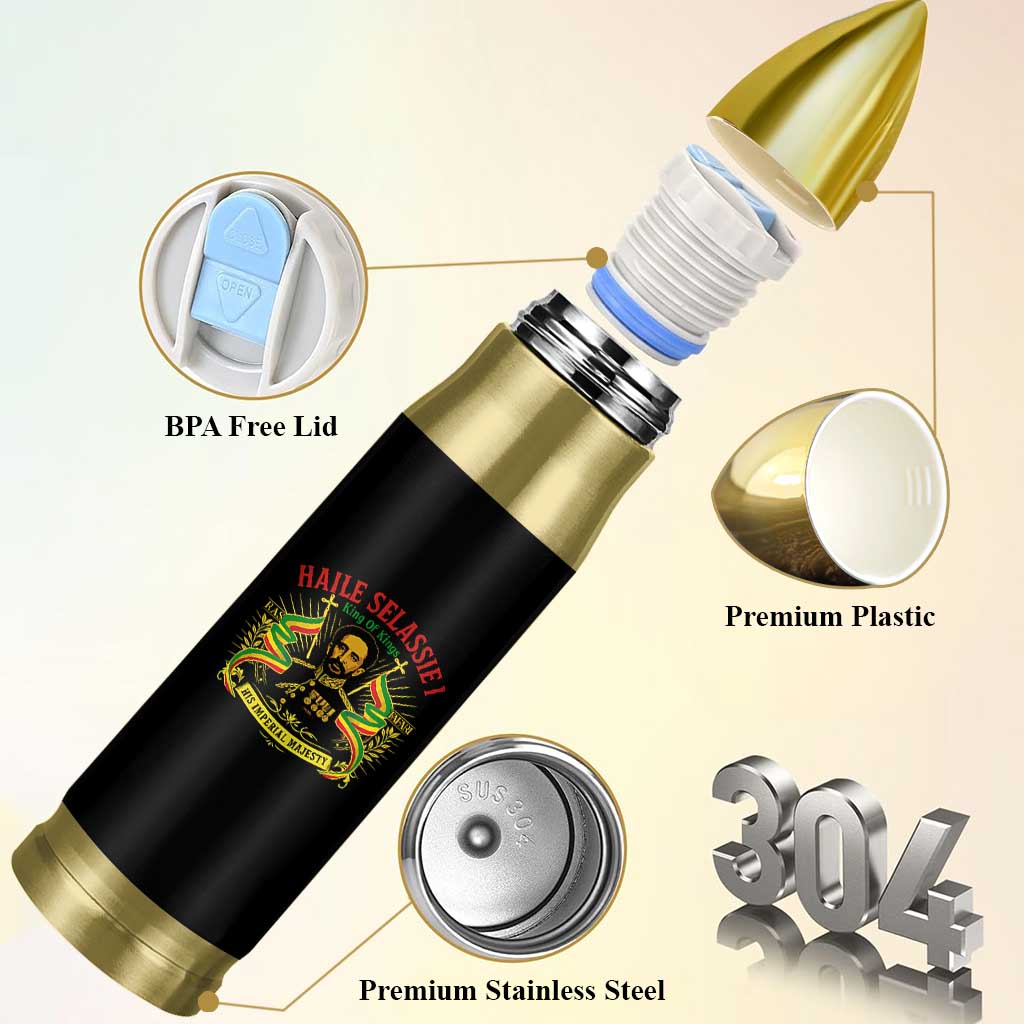 Haile Selassie Bullet Tumbler Ras Tafari King Of Kings His Imperial Majesty - Wonder Print Shop
