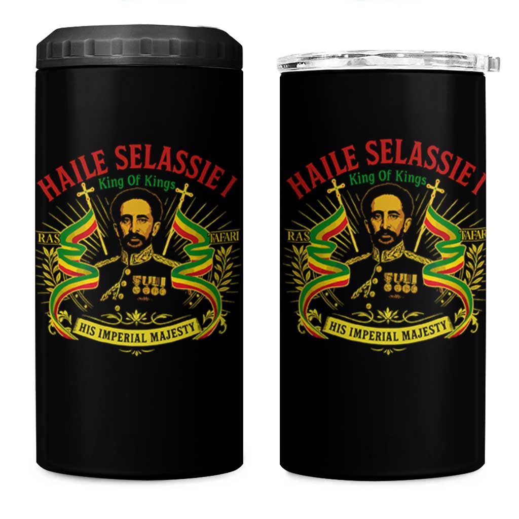 Haile Selassie 4 in 1 Can Cooler Tumbler Ras Tafari King Of Kings His Imperial Majesty - Wonder Print Shop