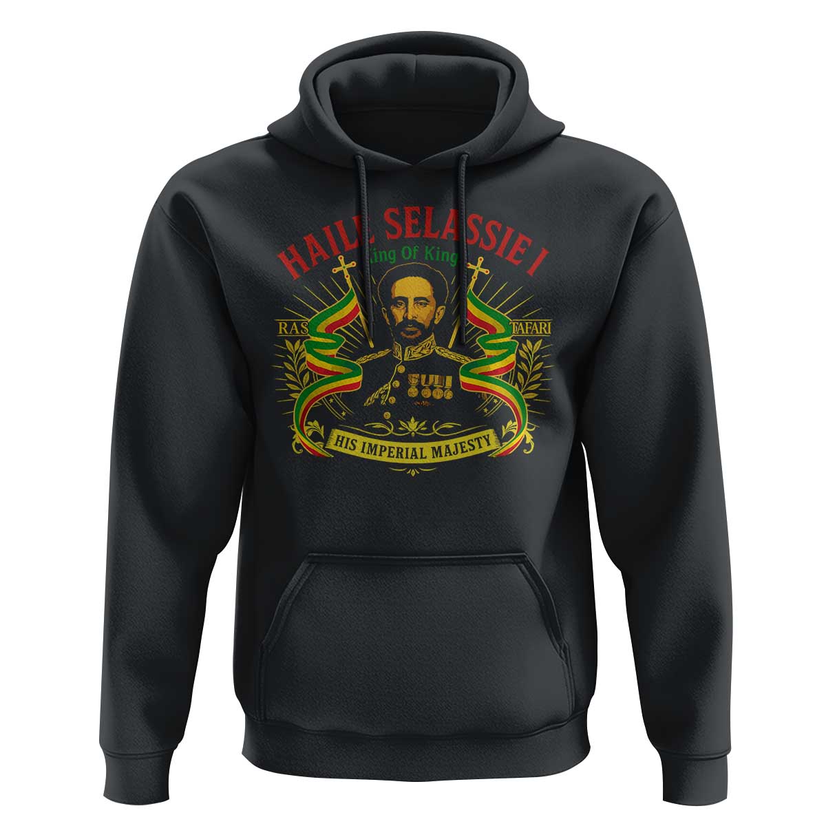 Haile Selassie Hoodie Ras Tafari King Of Kings His Imperial Majesty - Wonder Print Shop