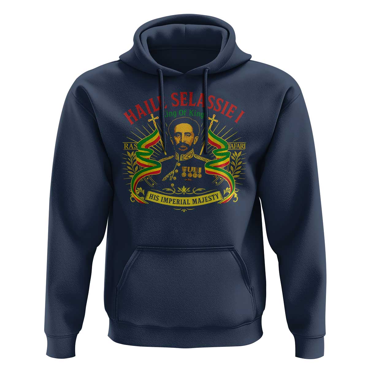 Haile Selassie Hoodie Ras Tafari King Of Kings His Imperial Majesty - Wonder Print Shop