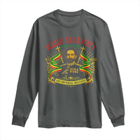 Haile Selassie Long Sleeve Shirt Ras Tafari King Of Kings His Imperial Majesty - Wonder Print Shop