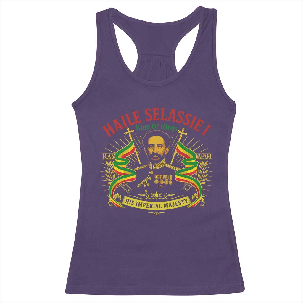 Haile Selassie Racerback Tank Top Ras Tafari King Of Kings His Imperial Majesty - Wonder Print Shop