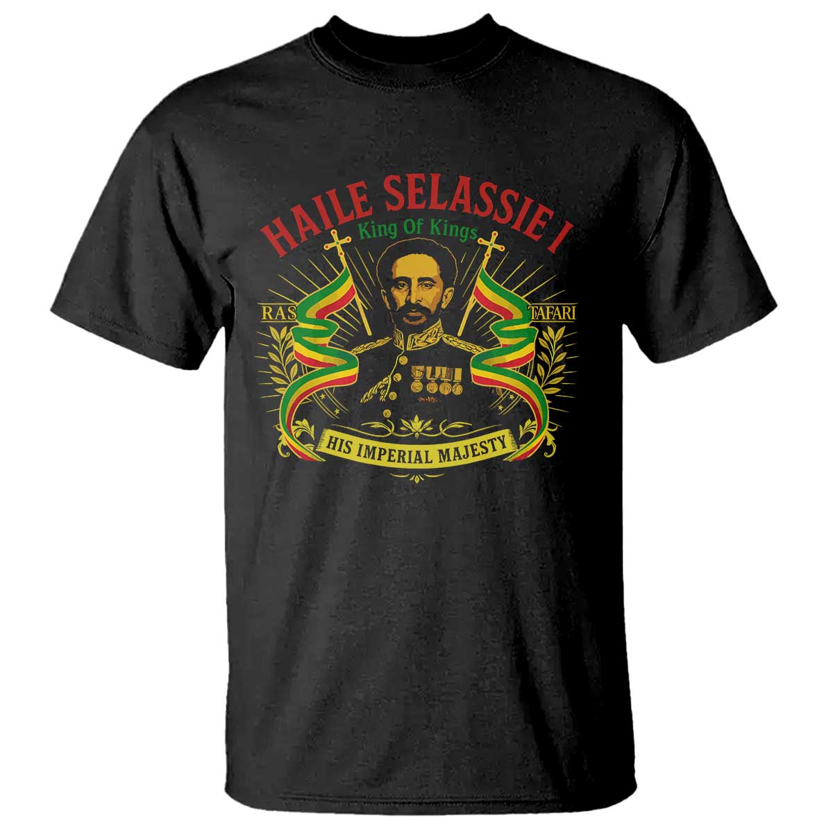 Haile Selassie T Shirt Ras Tafari King Of Kings His Imperial Majesty - Wonder Print Shop